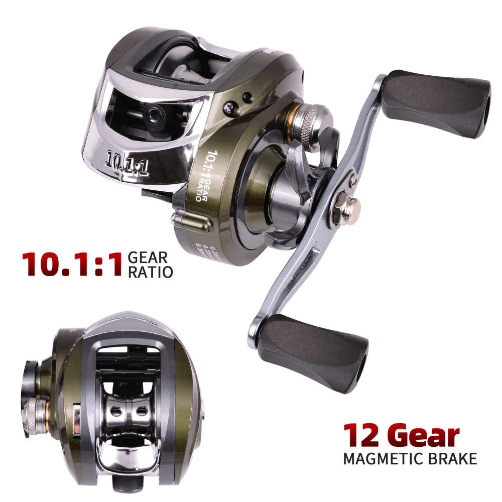 5:5:1 Gear Ratio Baitcasting Reel Front and Rear Double Brake