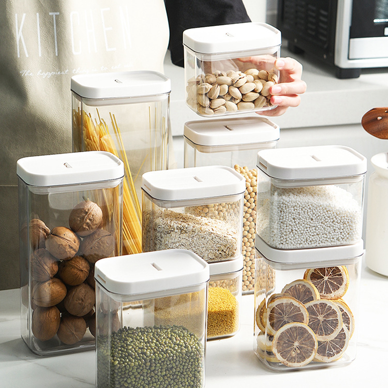 Airtight Food Containers With Easy Lock Lids, Bpa Free Plastic