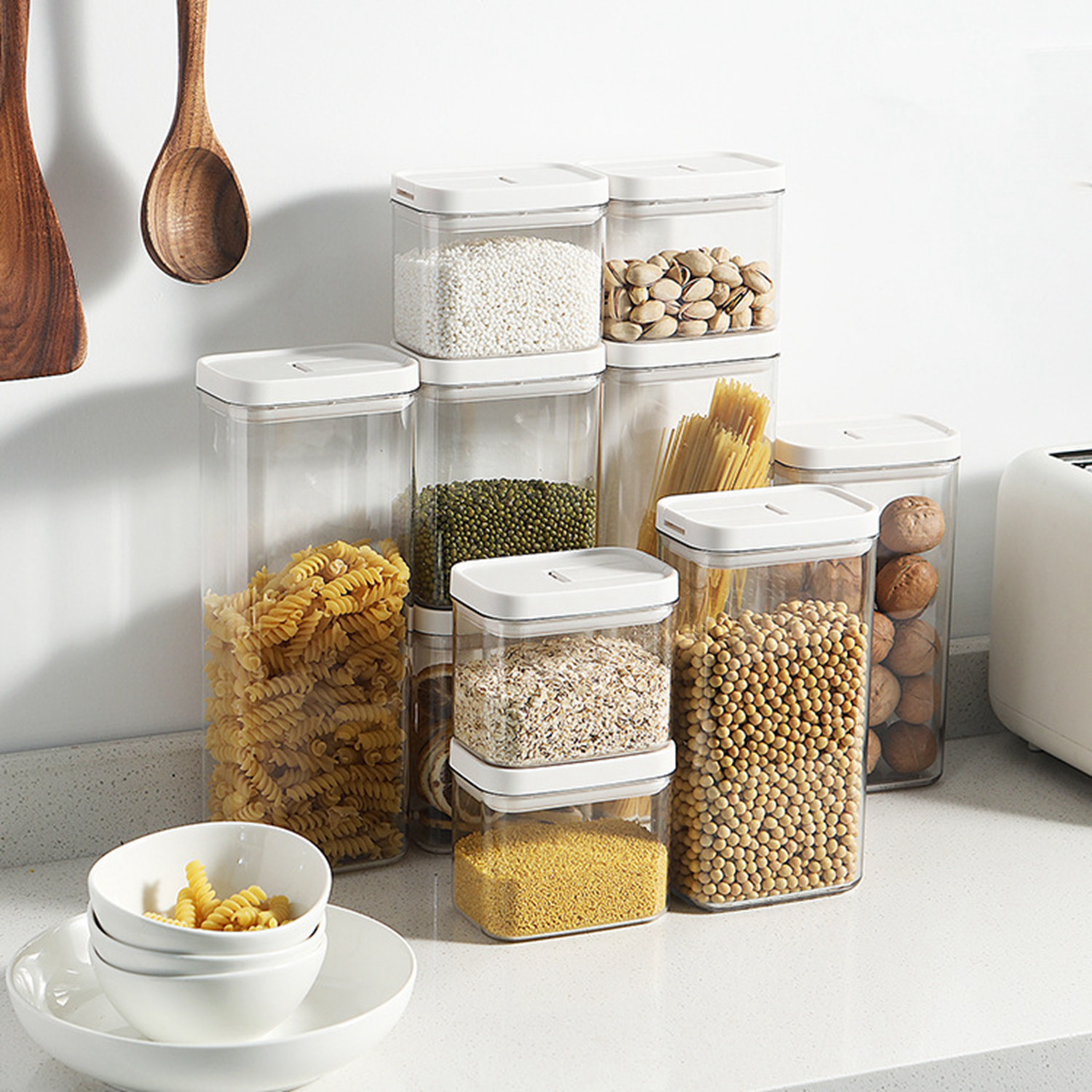 Kitchen Airtight Food Storage Containers With Lid Pantry Bpa Free