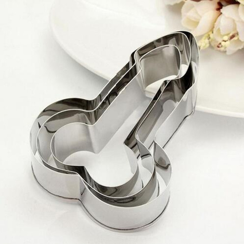 4pcs Cookie Cutter Funny Penis Fondant Valentine's Day Kitchen Biscuit Home  DIY Pastry Easy Clean Stainless