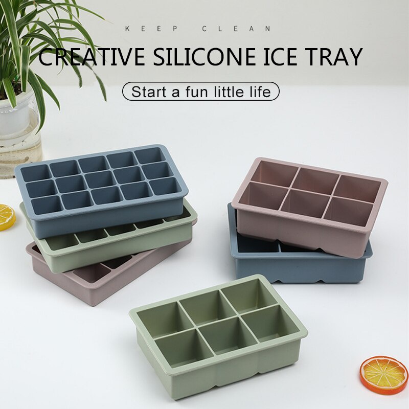 Large Silicone Ice Cube Trays Easy release No Leakage - Temu