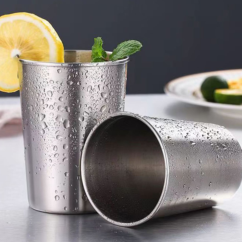 Stainless Steel Cups Metal Pint Cups Shatterproof Drinking Glasses For Kids  Or Adults, 8 And 12 Ounce - Buy Stainless Steel Cups Metal Pint Cups  Shatterproof Drinking Glasses For Kids Or Adults