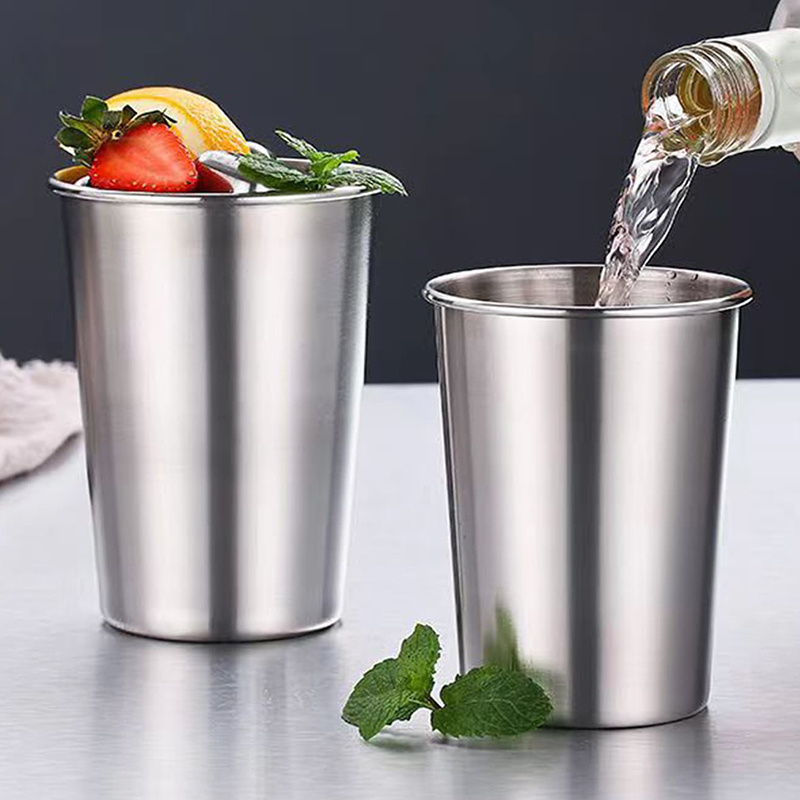 Stainless Steel Cups Metal Pint Cups Shatterproof Drinking Glasses