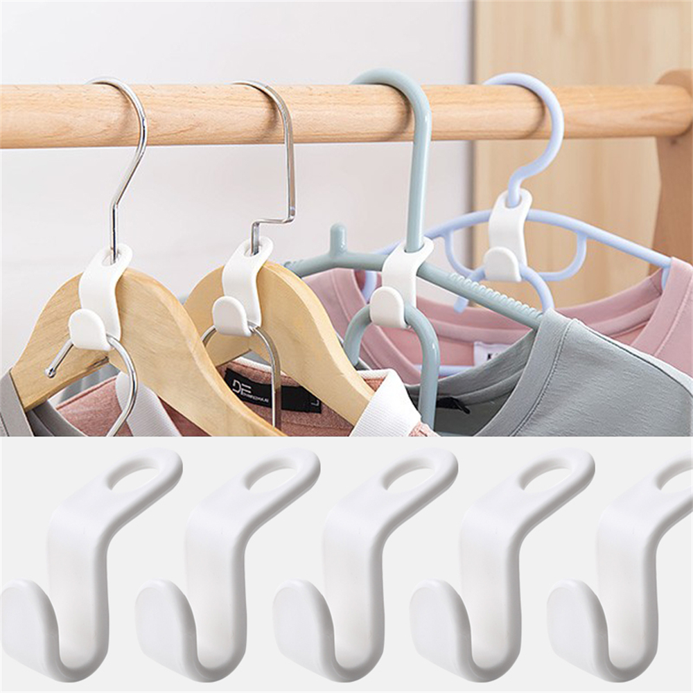 5pcs Clothes Hanger Connector Hooks, Magic Hanger Hooks Heavy Duty