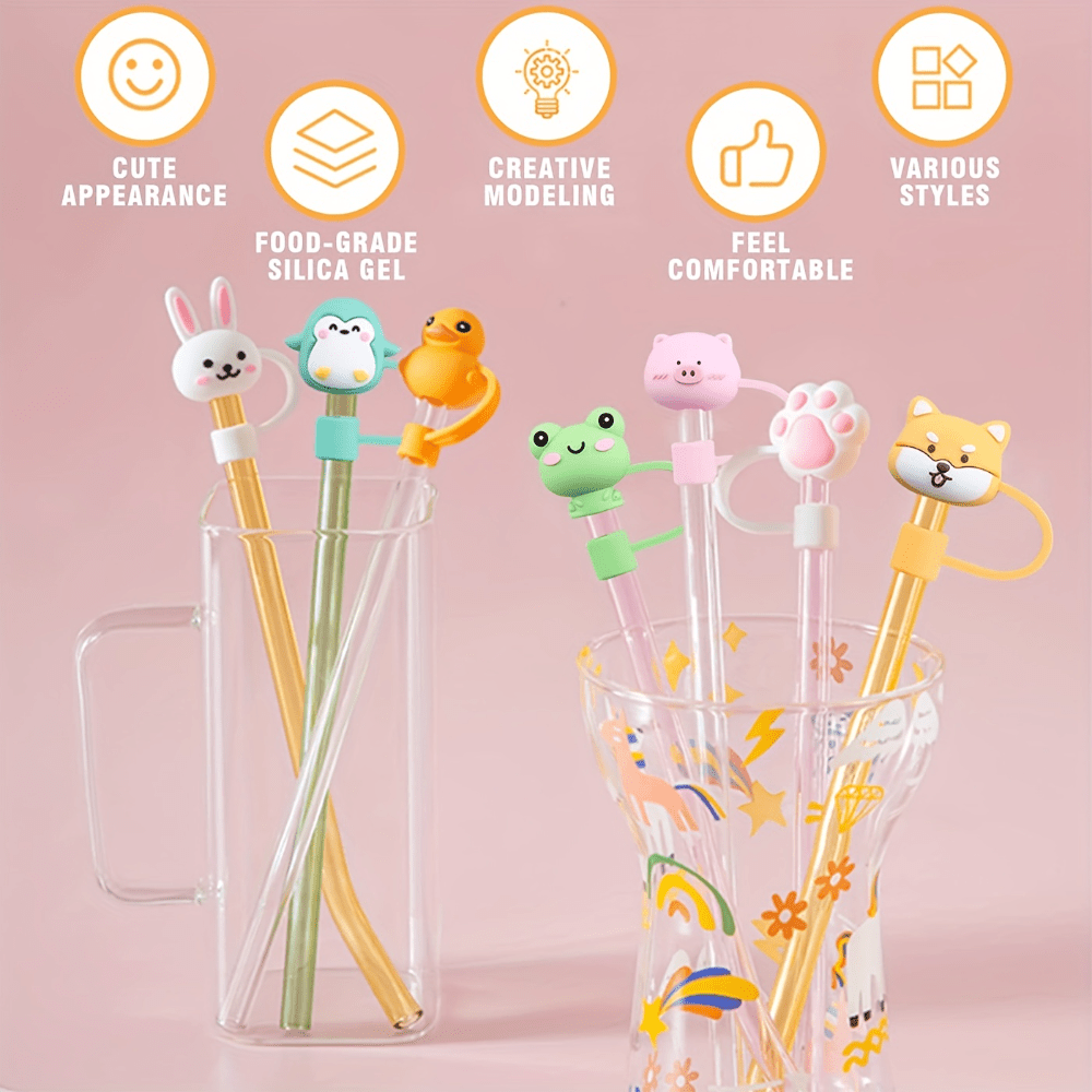 Silicone Straw Covers Cute Silicone Straw Covers In - Temu