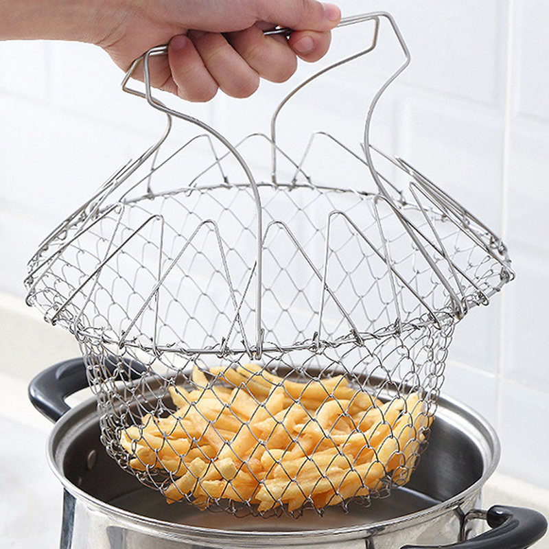 Stainless Steel Deep Frying Pan With Strainer Insert - Temu