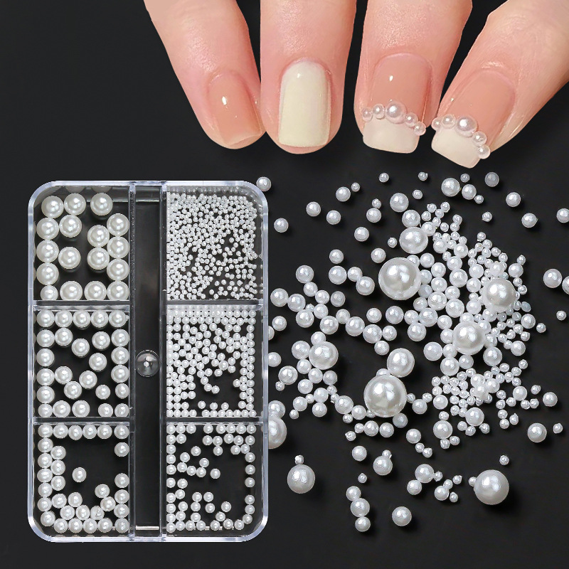 Tiny Ab Crystal Rhinestones Fingernail Pearl Round Size - Temu Republic of  Korea