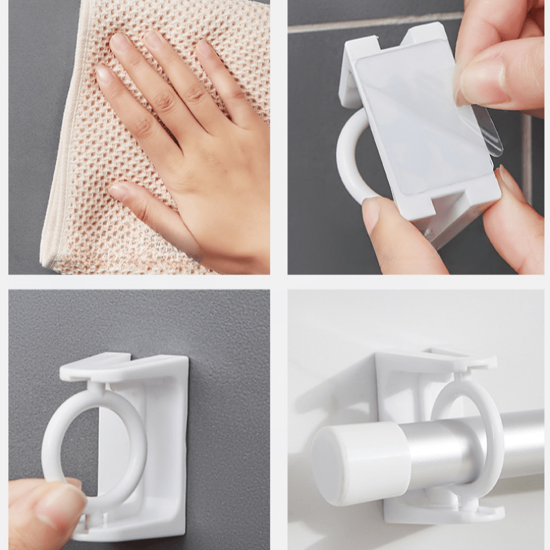 Rotatable Transparent Shower Curtain Hook Rod Fixed Bracket - Temu ...