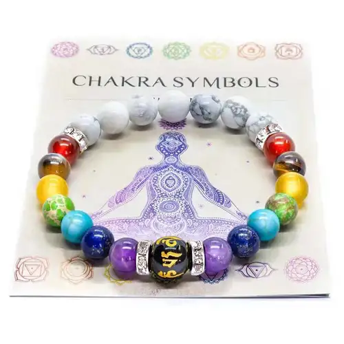 Classic 7 Chakra Beads Bracelet Natural Stone Agates - Temu