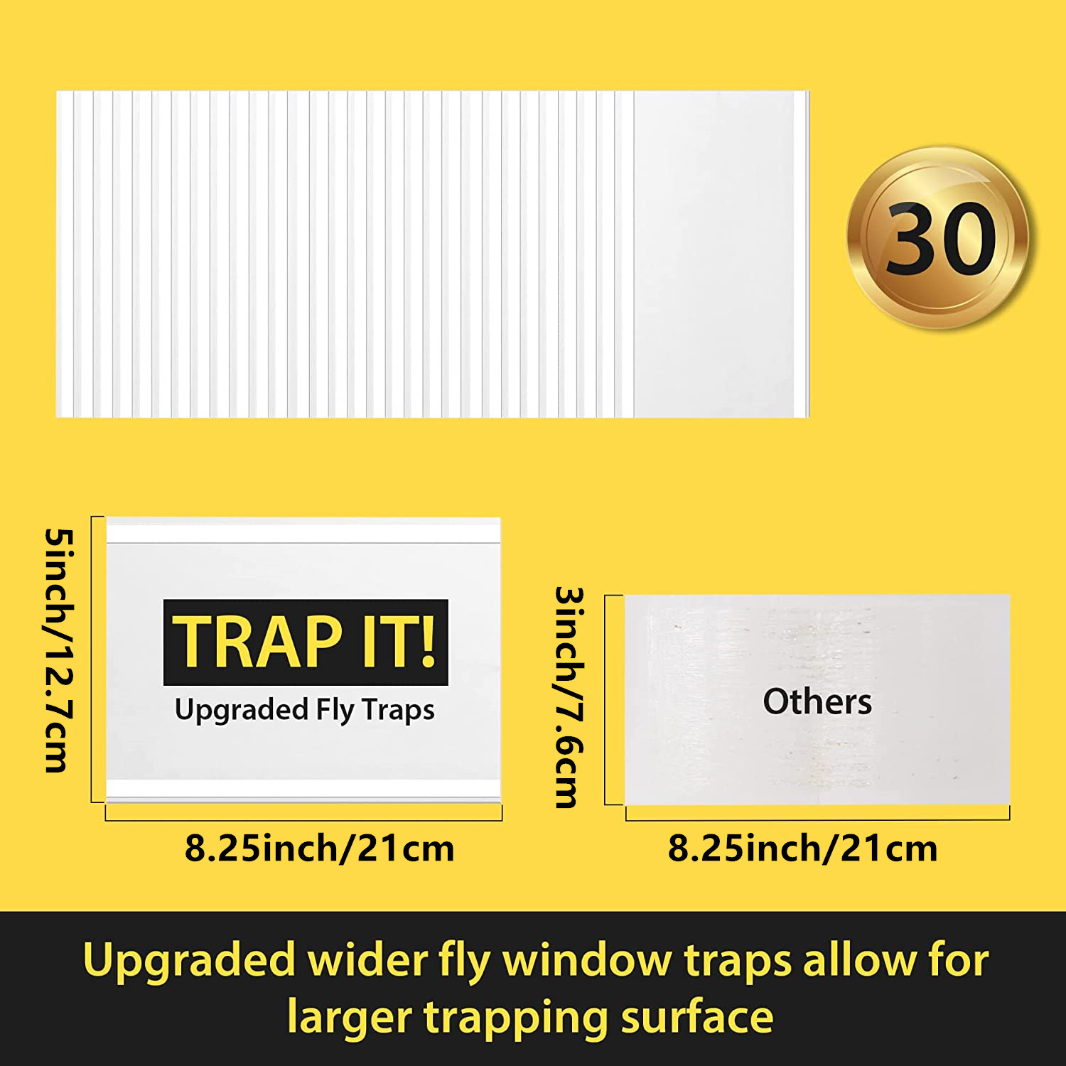 Window Fly Traps for Indoors, 80 Pack Clear Fly Paper Sticky Fly Strips for  Home Houseflies Waterproof Fly Catcher Lady Bug Traps