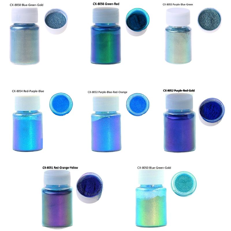 10gram Color Shift Mirror Chameleon Pearlescent Pigment Epoxy Resin Magic  Discolor Powder for DIY Makeup Nail Art Facepainting,eyeshadow 