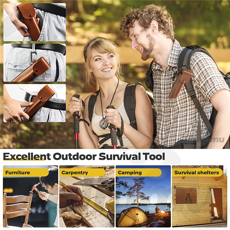 Bushcraft Tools,Camping and Outdoor Backpacking Gear,Survival Tools for  Bushcraft Settlers Wrench, Outdoor Wood Peg and Hole Maker,Hand Auger with