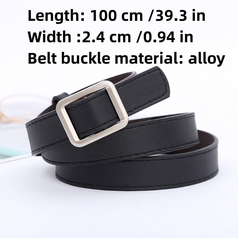 1pc Women's Black Pu Belt, Casual, Fitting With Jeans, Individuality,  Student Style