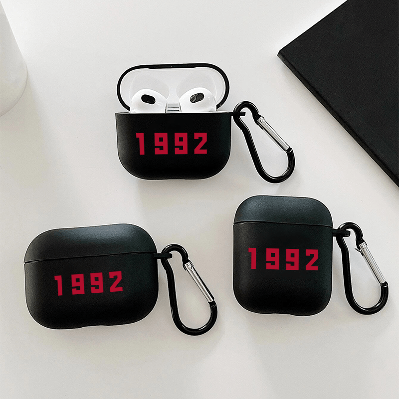 

Gift The Perfect Birthday Present: 2001 Graphic Pattern Airpods Case - For Airpods 1/2/3/pro & Pro 2nd Gen - Anti-fall Silicon, Black