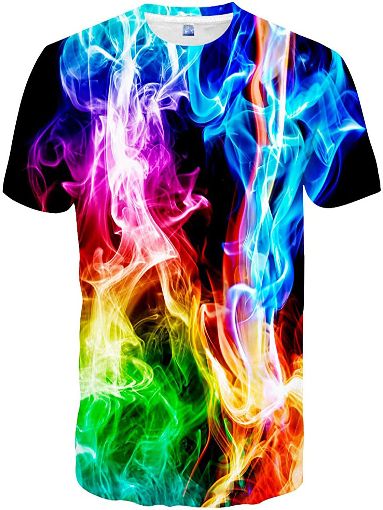 ZCFZJW 3D Flame Pattern Graphic T-Shirts for Men Casual Short