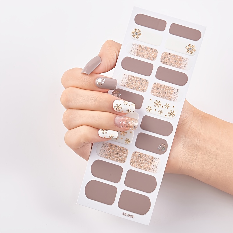 Glitter Waterproof Nail Stickers Shining Nail Art Decor
