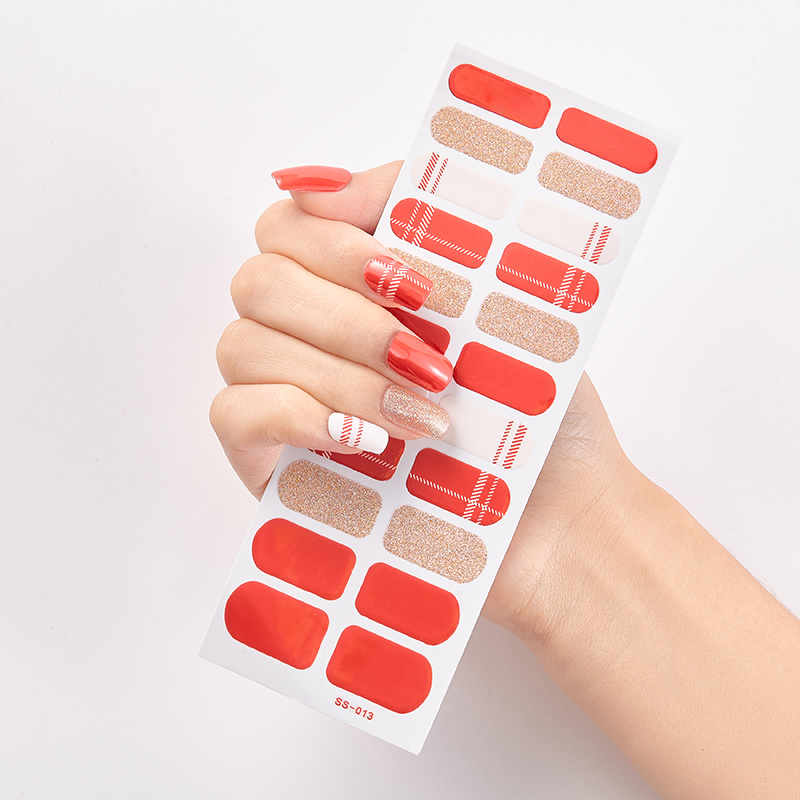 Glitter Waterproof Nail Stickers Shining Nail Art Decor