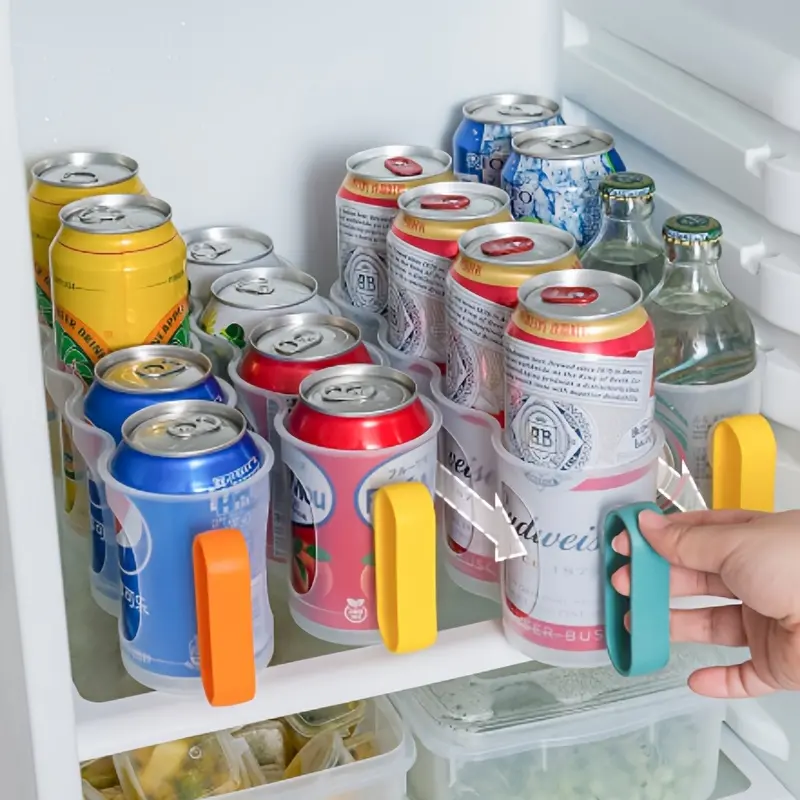Portable Refrigerator Organizer Bins, Pop Soda Can Dispenser For