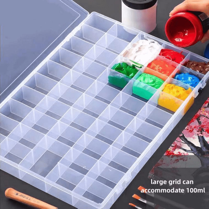 Paint Palette Tray With Soft Lid Rectangle Plastic Leak - Temu