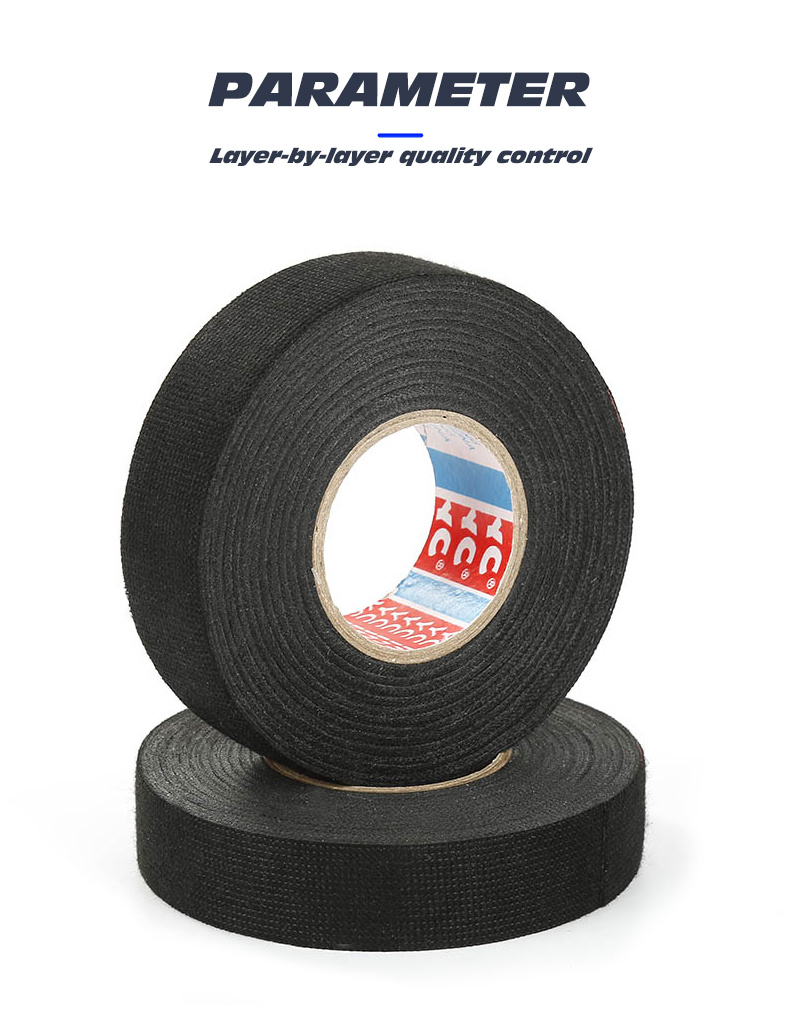 15Meters/49.2ft High-Temperature Resistant Automotive Electrical Tape - 9/15/19/25mm Wide, Black Adhesive Fabric Tape for Wiring Harness, Cable Protection & Heat Shielding, Durable Automotive Electrical Tape for Car, Truck, Motorcycle, Automotive Electrical Tape, Vehicle Electrical Protection, Flexible Electrical Tape, Heatresistant Material