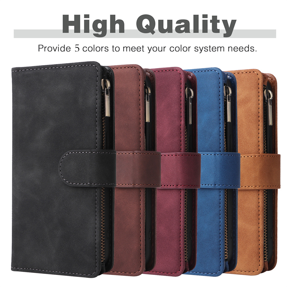 Wrist Strap Crossbody Leather Wallet Case For Samsung Galaxy S23 Ultra S22  S21 Plus A13 A33 A53 A54 Card Holder Lanyard Cover