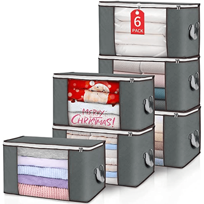 4 Pack Linen Storage Bins, Storage Containers for Organizing