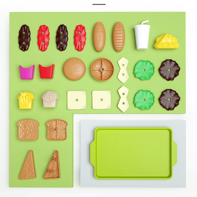 kids toy mini house burger potatoes fried western kitchen set simulation food christmas halloween thanksgiving gifts 2