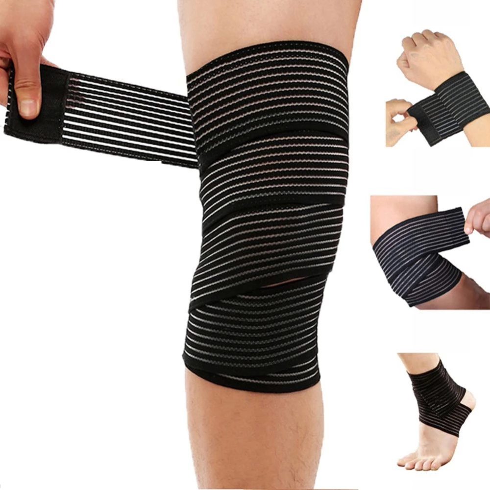 Sport Elastic Magic Tape Knee Wrap Compression Bandage Brace