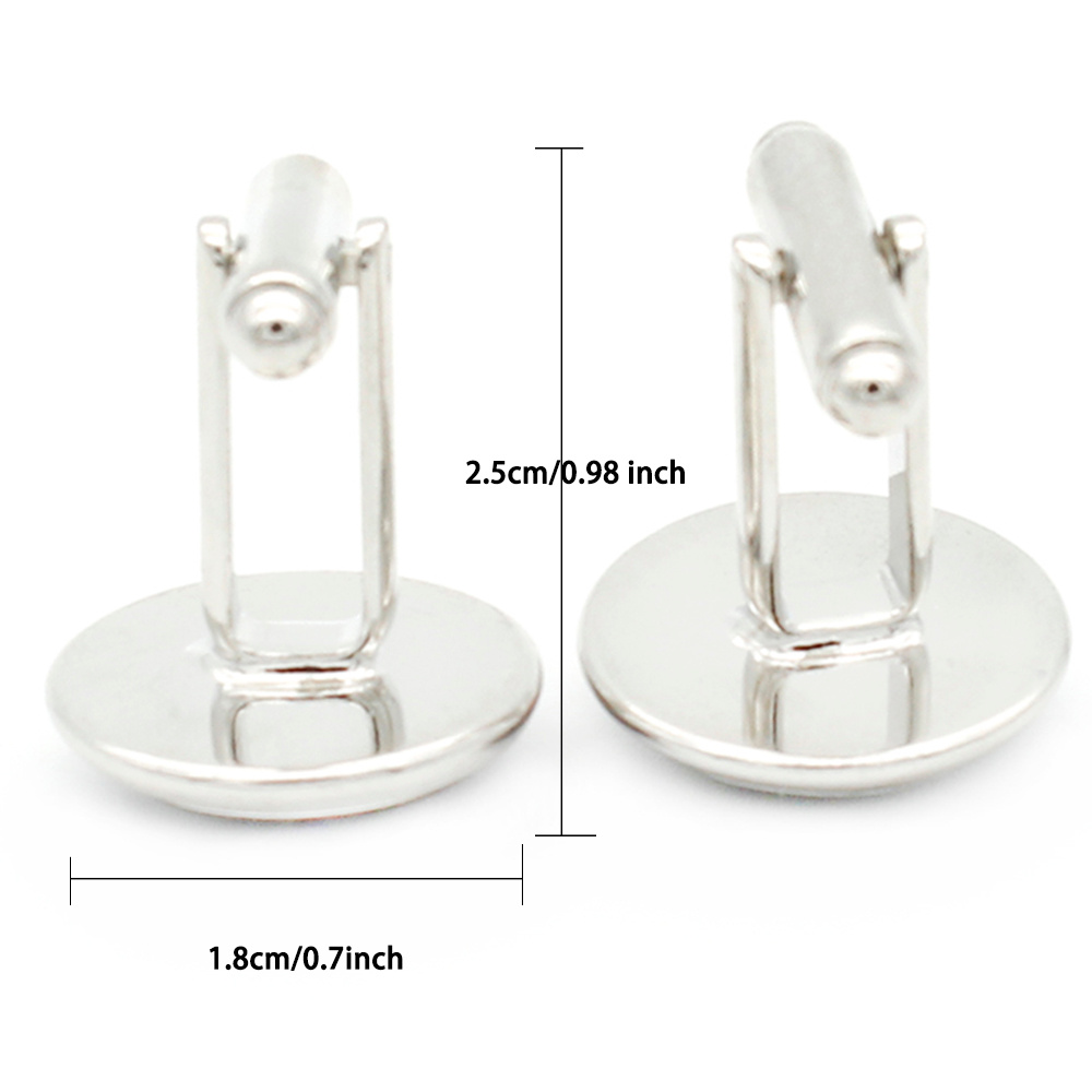 Glass Gem On Off Button Cufflinks for Men
