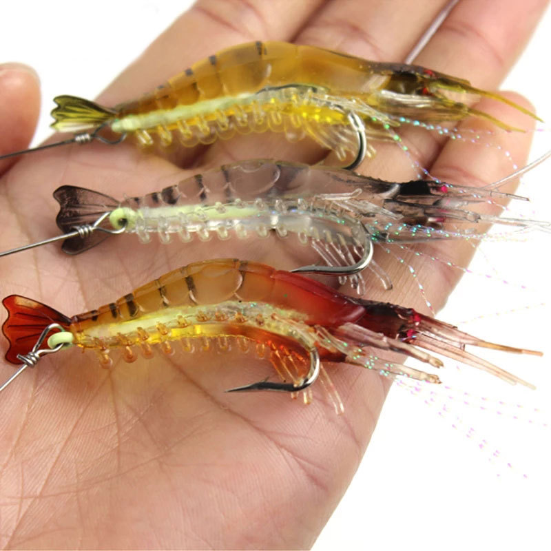 10pcs Fishing Lures Kit Including Floating Shrimp, Bass, Catfish, Dragonfly  Shrimp, Soft Bait And Worm