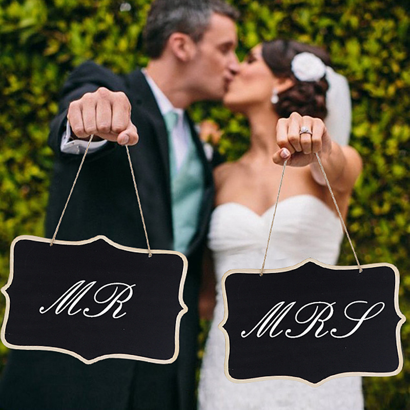 5PCS Mini Chalkboards Rectangular Hanging Blackboard Double Sided  Chalkboard Wedding Party Table Number Place Tag Message Board