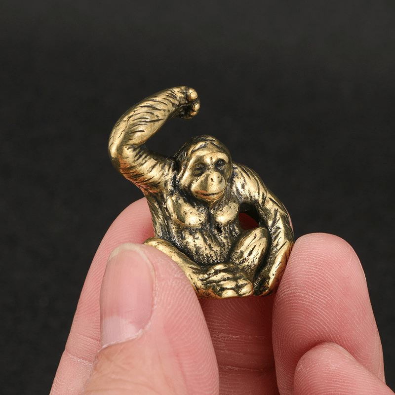 Antique Gorilla Brass Statue - Handcrafted Copper Ornament For Home Decor,  Desktop Decor, And Scene Decor - Temu