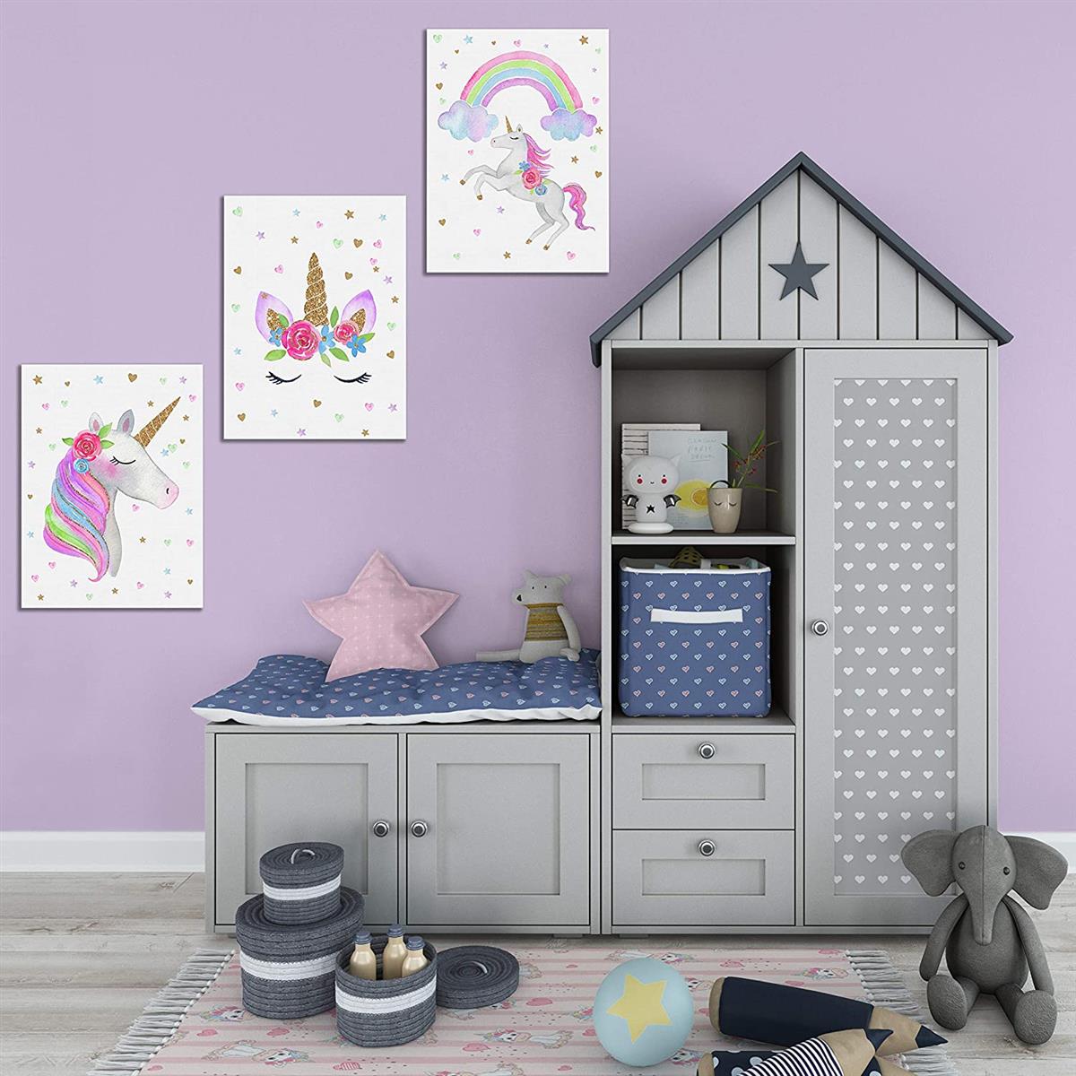 Unicorn Canvas Painting Wall Art For Girls Perfect For - Temu