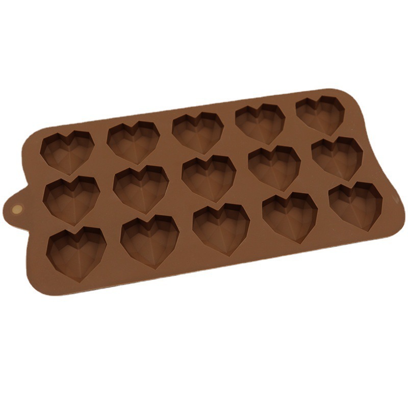 Molde de silicona con forma de corazón de Bamutu 2 piezas de 15 cavidades  en forma de corazón de silicona molde de chocolate antiadherente Candy  Jelly