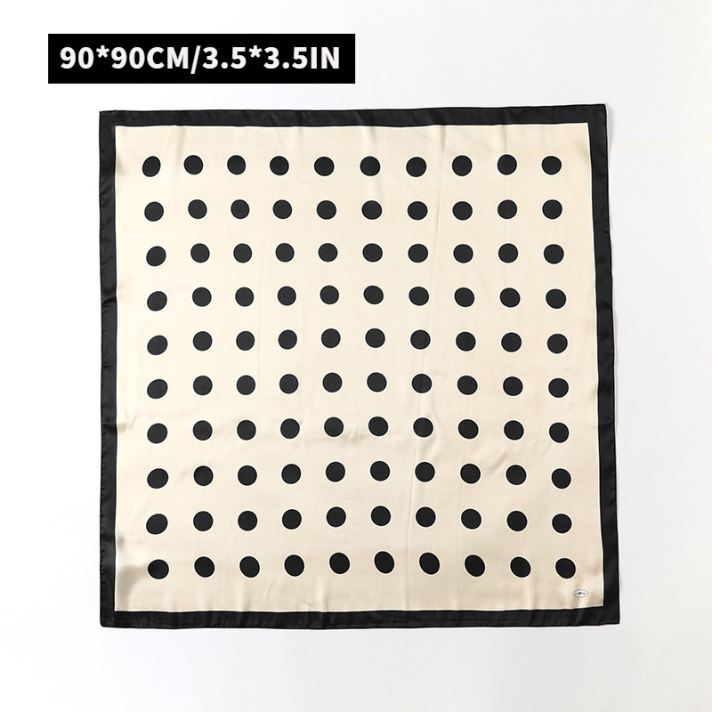 Dotted Bandana Satin Shawl Silk Square Scarf Head Wrap