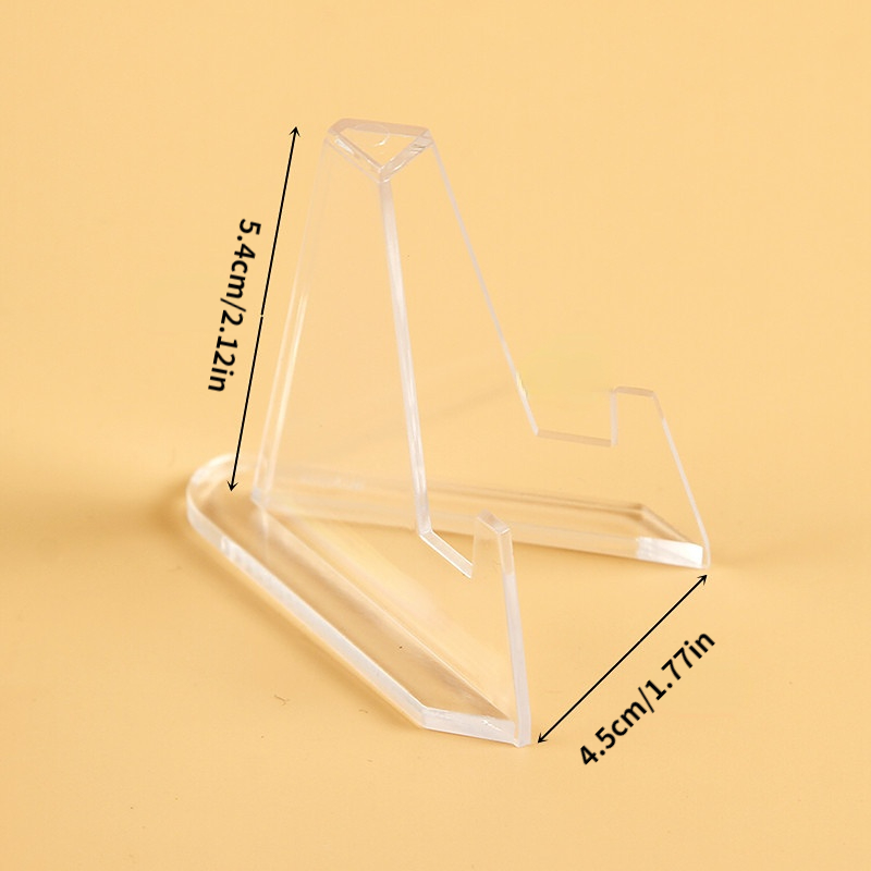 Bucherry 10 Packs Acrylic Easel Stands Mini Coin Display Easel Holder Mini  Easel Stand Acrylic Stand for Display Place Card Holders Card Stands for