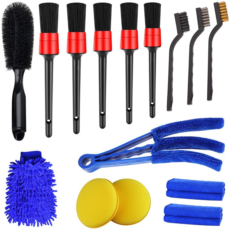 21pcs/set Car Wash Supplies Car Interior Cleaning Brush Crevice Brush Car  Wash Bucket Defogging Brush Washing Car Care Set