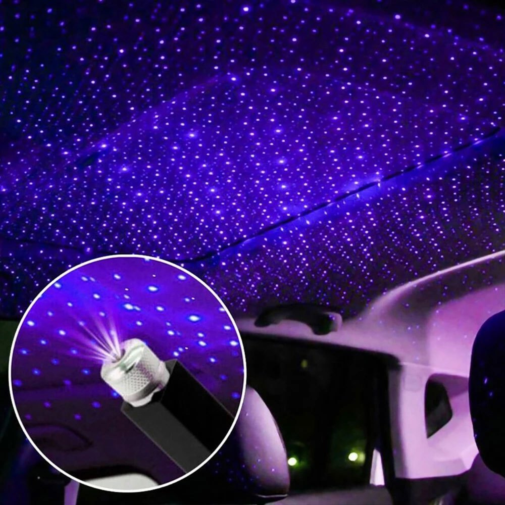 2 PCS USB Star Night Light Projector,Night Lamp for Cars Ceiling Roof,Mini  Led Projection Lamp Star Night,Romantic Decorations Special Night,for