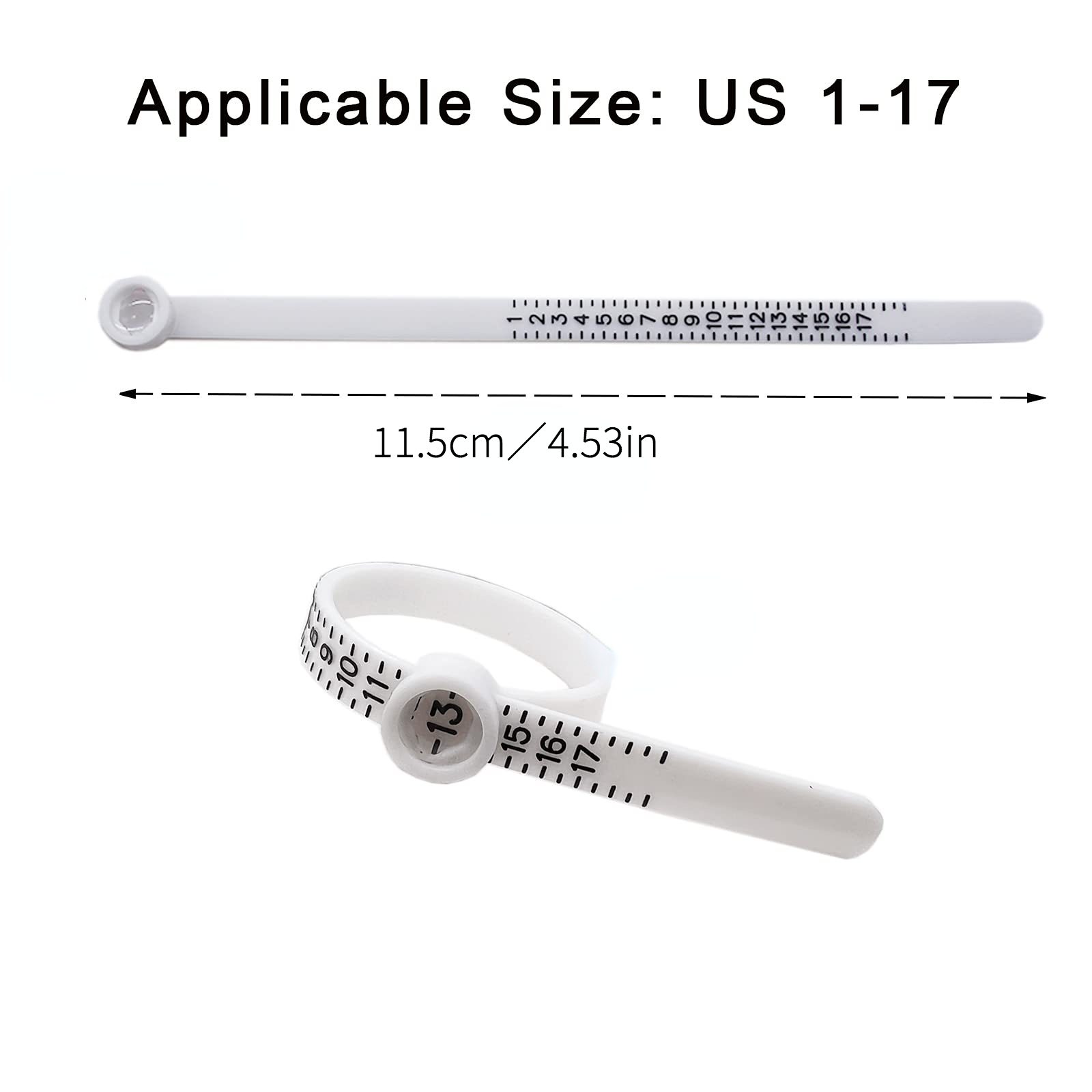 1pc Plastic Ring Ruler, US Size Finger Standard Soft Ruler Ring