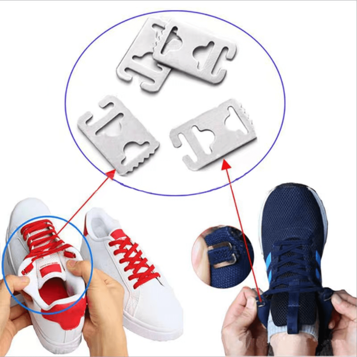 Dual Colored No-Tie Shoe Laces with Magnetic Lock