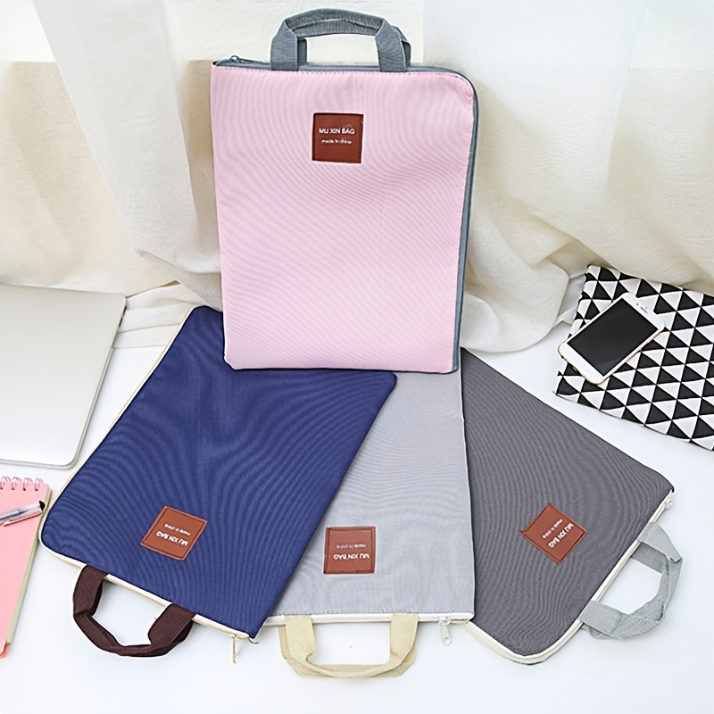 Minimalist Zipper Document Storage Pouch Lightweight Bag For School & Work