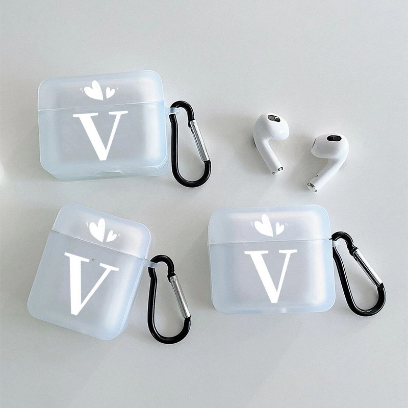 Letter V & Heart Graphic Pattern Headphone Clear Case For Airpods1/2,  Airpods3, Pro, Pro (2nd Generation), Gift For Birthday, Girlfriend,  Boyfriend, Friend Or Yourself, Transparent Anti-fall Silicon Headphone Case  - Temu Australia