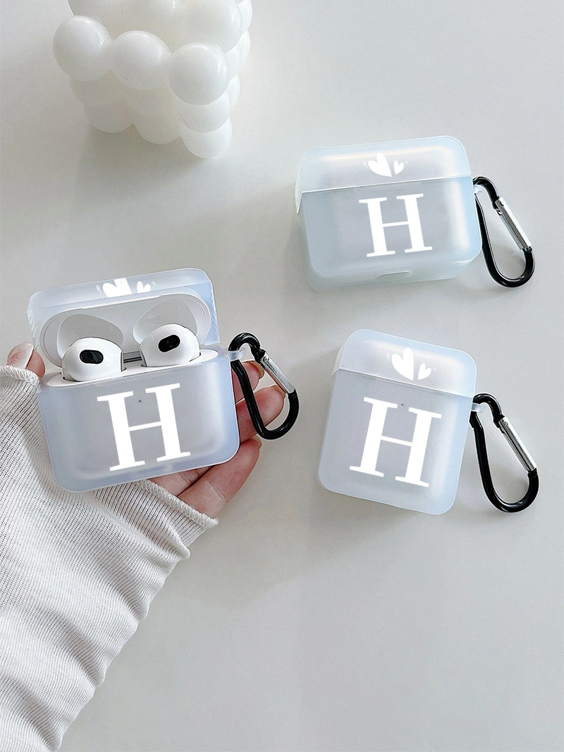 Letter H & Heart Graphic Pattern Earphone Clear Case For Airpods1/2,  Airpods3, Pro, Pro (2nd Generation), Gift For Birthday, Girlfriend,  Boyfriend, Friend Or Yourself, Black Anti-fall Silicon - Temu Australia