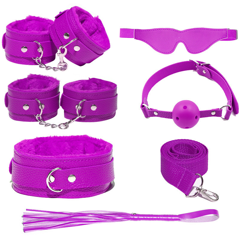 10 Piece BDSM Kit/ Handcuffs/ Nipple Clamps/ Blindfold/ Collar Red