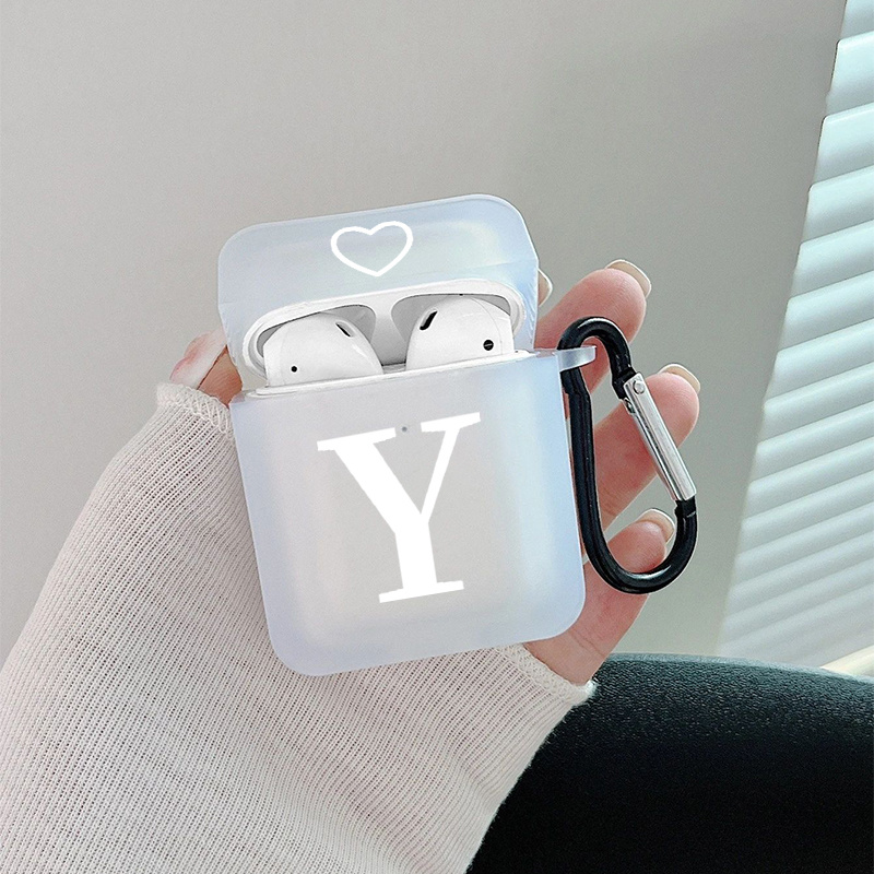 Letter Y Heart Graphic Printed Headphone Case For Airpods1 2