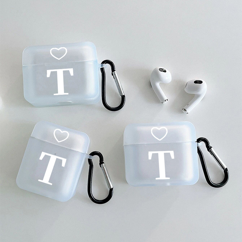 Letter H & Heart Graphic Pattern Earphone Clear Case For Airpods1/2,  Airpods3, Pro, Pro (2nd Generation), Gift For Birthday, Girlfriend,  Boyfriend, Friend Or Yourself, Black Anti-fall Silicon - Temu Australia