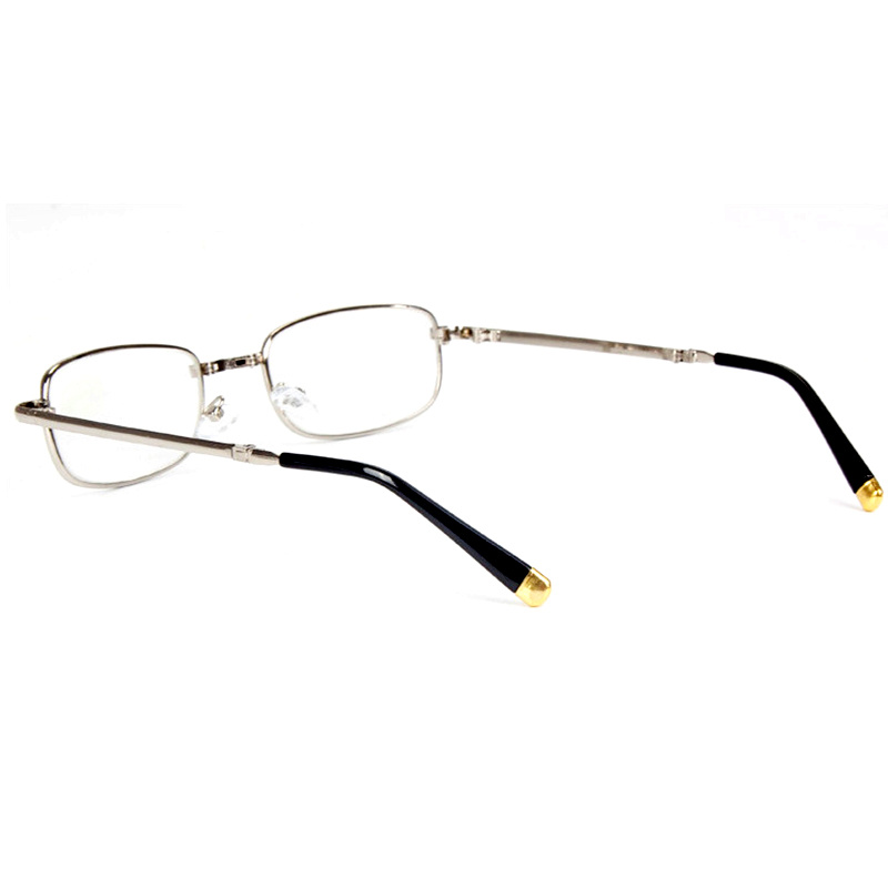 Mini Portable Folding Reading Glasses Metal Full Frame With Case