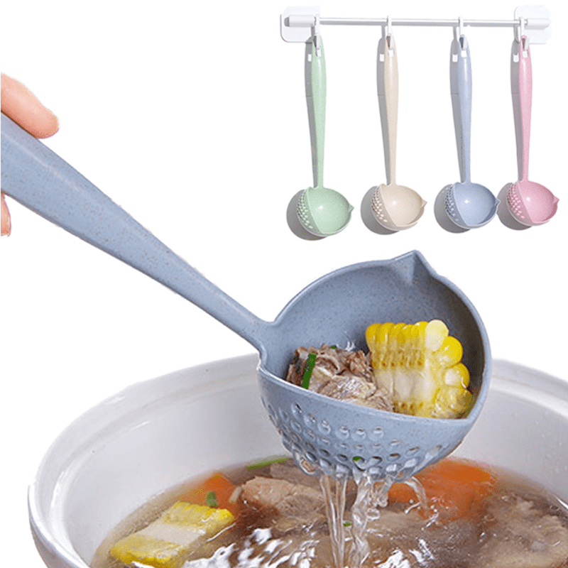 Louches Silicone Spoon La louche maison Cuisine grande manche à manche à  manche à maison de cuisine ménage cuiller à soupe (Color : Purple)