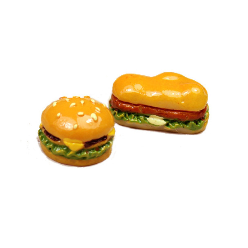 

10pcs Mini Simulation Food Burger Set - Perfect For Dollhouse Decor & Diy Charms!