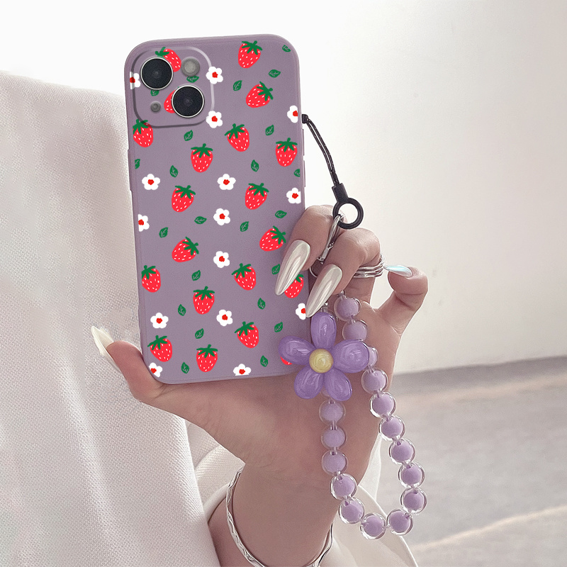 

Strawberry Graphic Printed Phone Case With Lanyard For Apple Iphone 14 13 12 11 Xs Xr X 7 8 6s Mini Plus Pro Max Se, Gift For Easter Day, Birthday, Girlfriend, Boyfriend, Friend Or Yourself